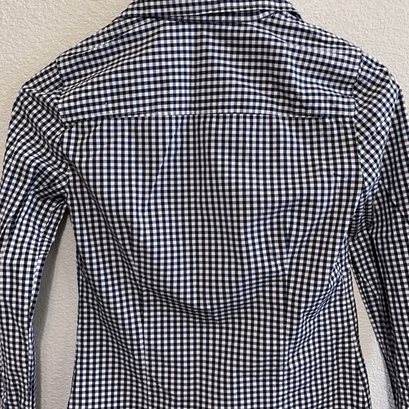 J. Crew Black & White Checker Woman Shirt - Picture 5 of 7